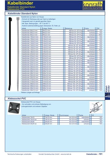 Kabelbinder - Konrath Sonderleuchten