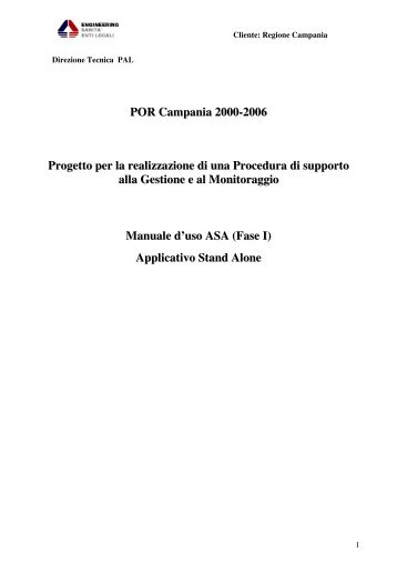 POR Campania 2000-2006 Progetto per la realizzazione di una ...