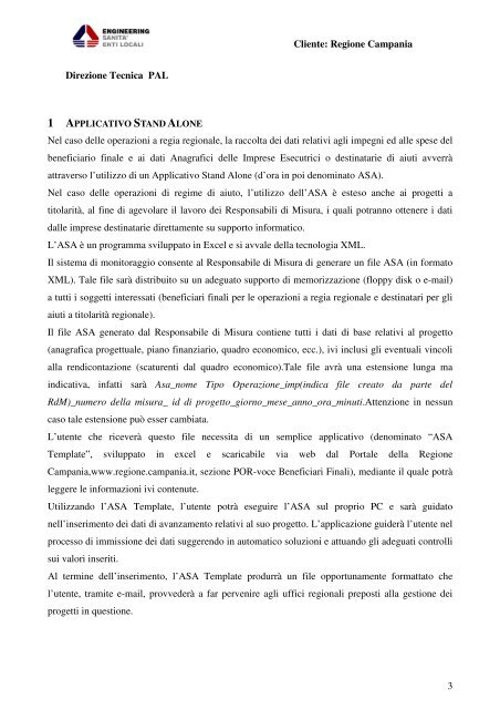 POR Campania 2000-2006 Progetto per la realizzazione di una ...