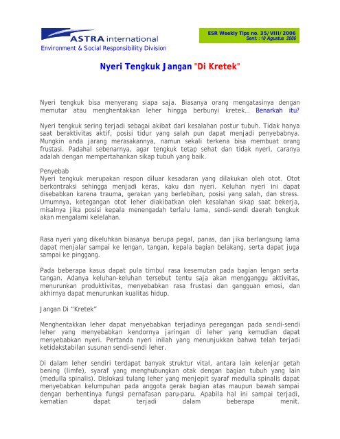 Nyeri Tengkuk Jangan di kretek.pdf - The Mail Archive