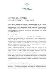 Histoire et activitÃ©s (PDF) - Fondation Leenaards