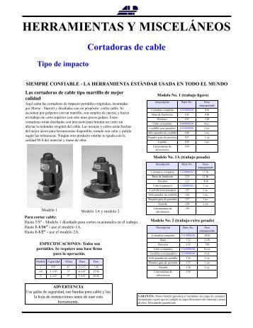 HERRAMIENTAS Y MISCELÃNEOS - ALP Industries Inc.