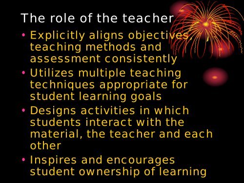 Implementing learning centered approaches in your teaching