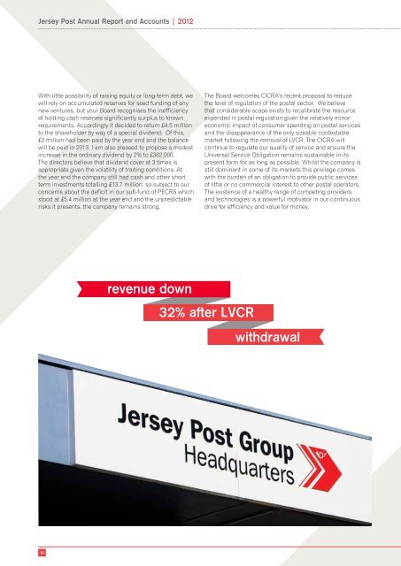 Jersey Post Annual Report and Accounts | 2012 - States Assembly