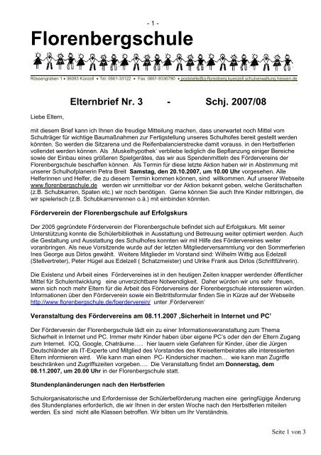 Elternbrief 3 - 07-08 - Florenbergschule Pilgerzell