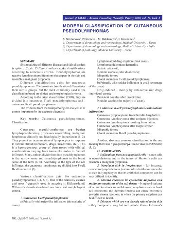 MODERN CLASSIFICATION OF CUTANEOUS ... - Journal of IMAB