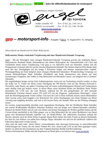 gpp - motorsport-info - gerd plietsch presse