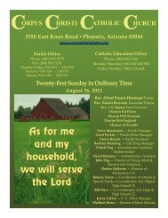 CHRISTI CORPUS CATHOLIC CHURCH Twenty-first Sunday in ...