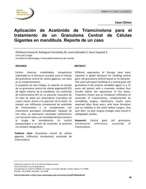 AplicaciÃ³n de AcetÃ³nido de Triamcinolona para el tratamiento de un ...