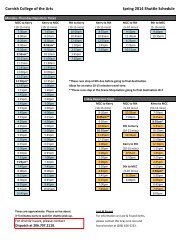 Shuttle Schedule Fall 2011.xlsx - Cornish College of the Arts