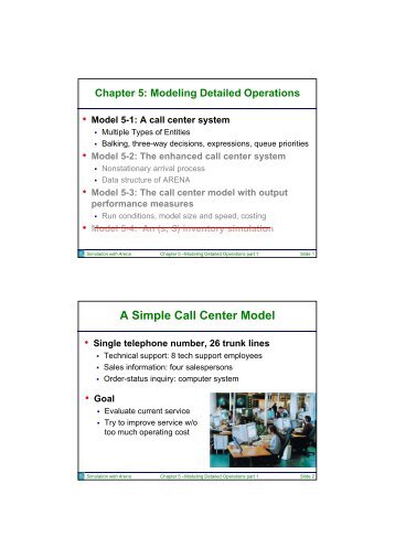 Chapter 5: Modeling Detailed Operations