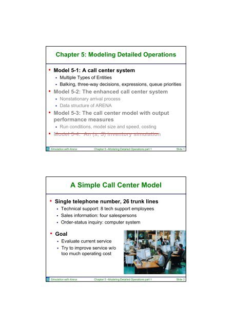 Chapter 5: Modeling Detailed Operations