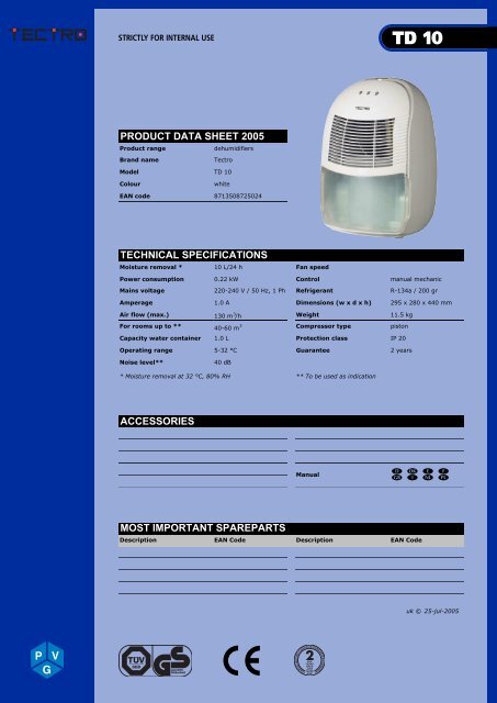 product data sheet 2005 technical specifications ... - Tretti.se