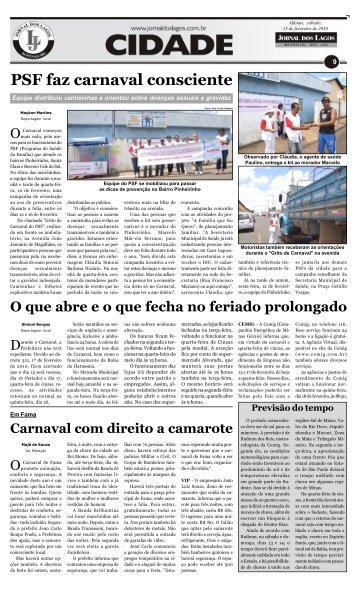 PSF faz carnaval consciente - Jornal dos Lagos