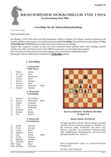 Juni - Brackweder Schachklub von 1924