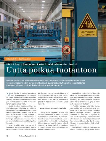 Uutta potkua tuotantoon - Siemens