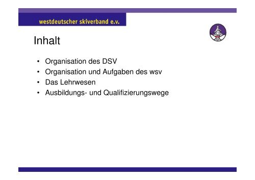 Referat Verbandsstrukturen - Westdeutscher Skiverband e.V.