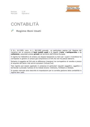 ContabilitÃ  Beni Usati - Datalog