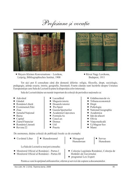 Vox Libri nr. 2 - Biblioteca Judeţeană "Octavian Goga"