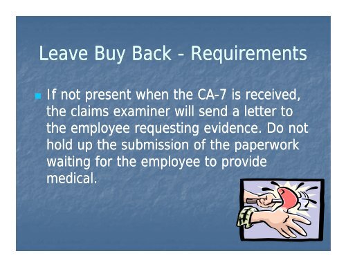 LEAVE BUY BACK - 15th Annual Federal Workers' Compensation ...