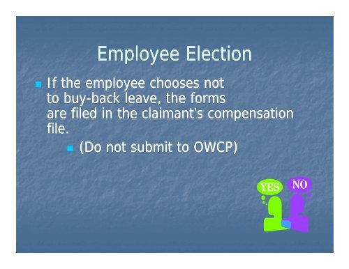 LEAVE BUY BACK - 15th Annual Federal Workers' Compensation ...