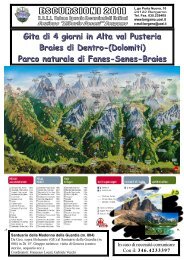 Gita di 4 giorni in Alta val Pusteria Braies di Dentro ... - UOEI Bergamo