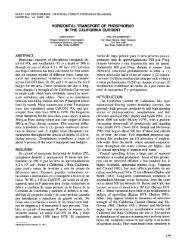 Horizontal Transport of Phosphorus in the California Current. Loren ...