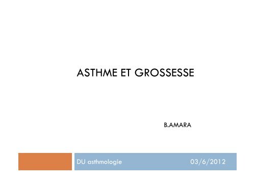 ASTHME ET GROSSESSE - Association Anfas