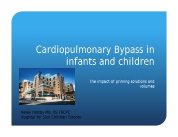 Cardiopulmonary Bypass in infants and children - Sha-conferences ...