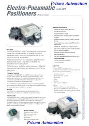 Electro-Pneumatic series 700FC Positioners - Prisma Instruments