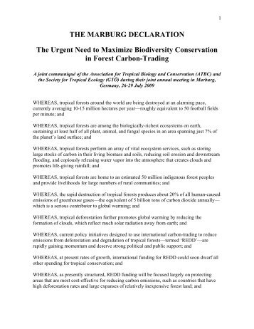 THE MARLBURG DECLARATION - ATBC 2008