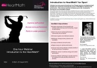 Introduction To HeartMath For Sport - Beyond the Barriers