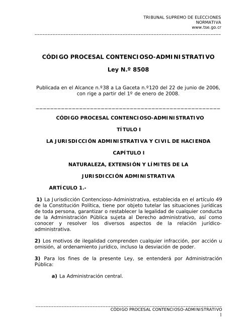 CÃ³digo Procesal Contencioso Administrativo - Tribunal Supremo de ...