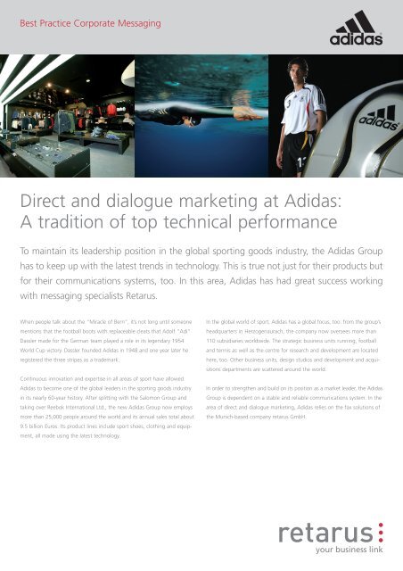 Direct and dialogue marketing at Adidas: A tradition of top technical ...