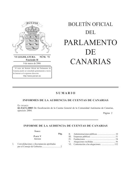 Para ver el fascículo II pulse aquí - Audiencia de Cuentas de Canarias