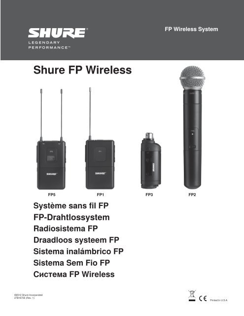 Shure BLXR Système Sans Fil W/SM58