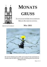 MONATS GRUSS - Evangelische Kirchengemeinde zum Vaterhaus