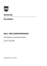 Bonstetten BAU- UND ZONENORDNUNG - Gemeinde Bonstetten