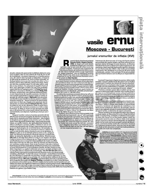 numărul 16 (iunie 08) - Noua literatura