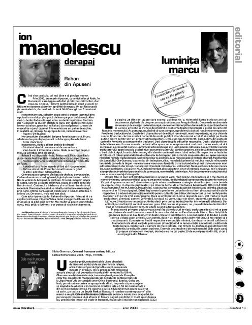 numărul 16 (iunie 08) - Noua literatura