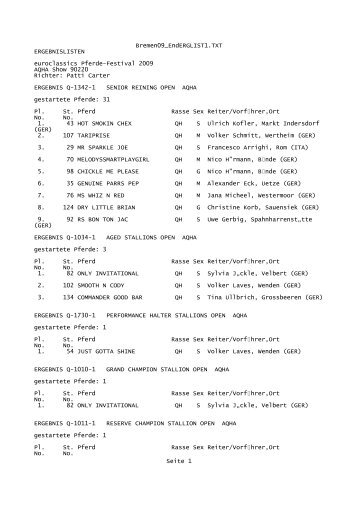 Bremen09_EndERGLIST1.TXT - Editor - SQHA