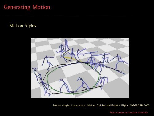 Motion Graphs for Character Animation