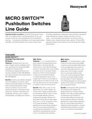 MICRO SWITCH Pushbutton Switches Line Guide - Honeywell ...