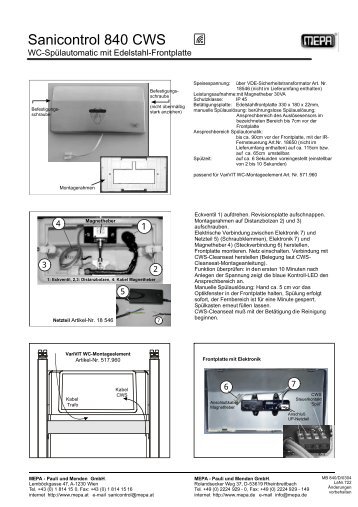 Sanicontrol 840 CWS - MEPA - Pauli und Menden GmbH