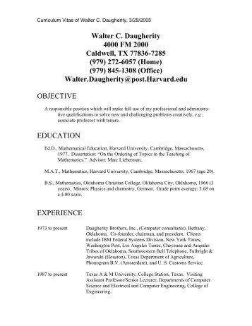 Curriculum Vitae - TAMU Computer Science Faculty Pages - Texas ...