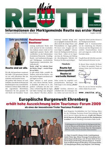 Mein Reutte - Juli 2009 (1. Ausgabe 2009)