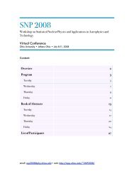 SNP2008 Virtual Conference - Institute of Nuclear and Particle ...