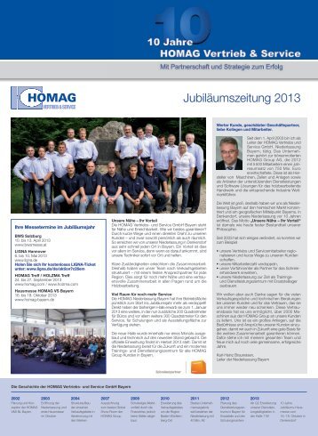 Jubiläumszeitung 2013 - HOMAG Group