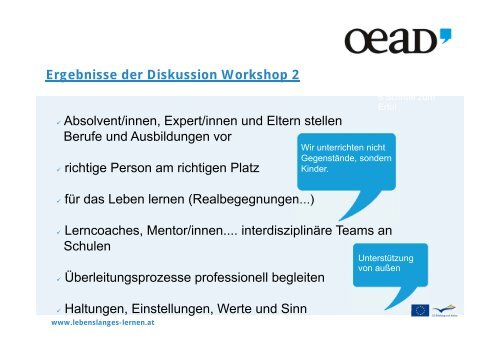 Zusammenfassung der Workshop-Ergebnisse