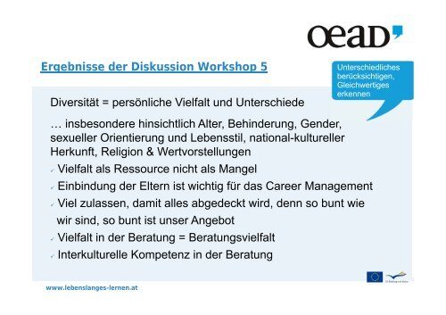 Zusammenfassung der Workshop-Ergebnisse